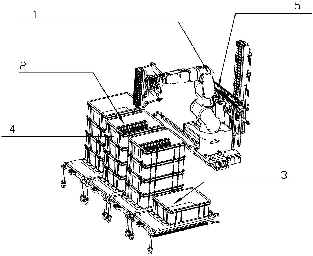 Miniature circuit breaker shell automatic robot feeding system