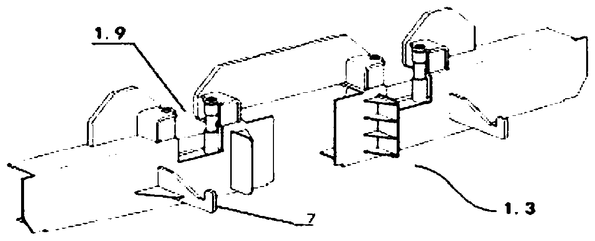 Long steel rail transport loading and unloading vehicle and transportation vehicle set composed thereof