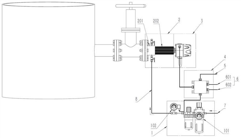 Non-contact particle size analyzer and application method thereof