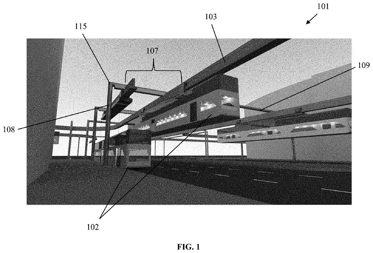 Suspended public transit system