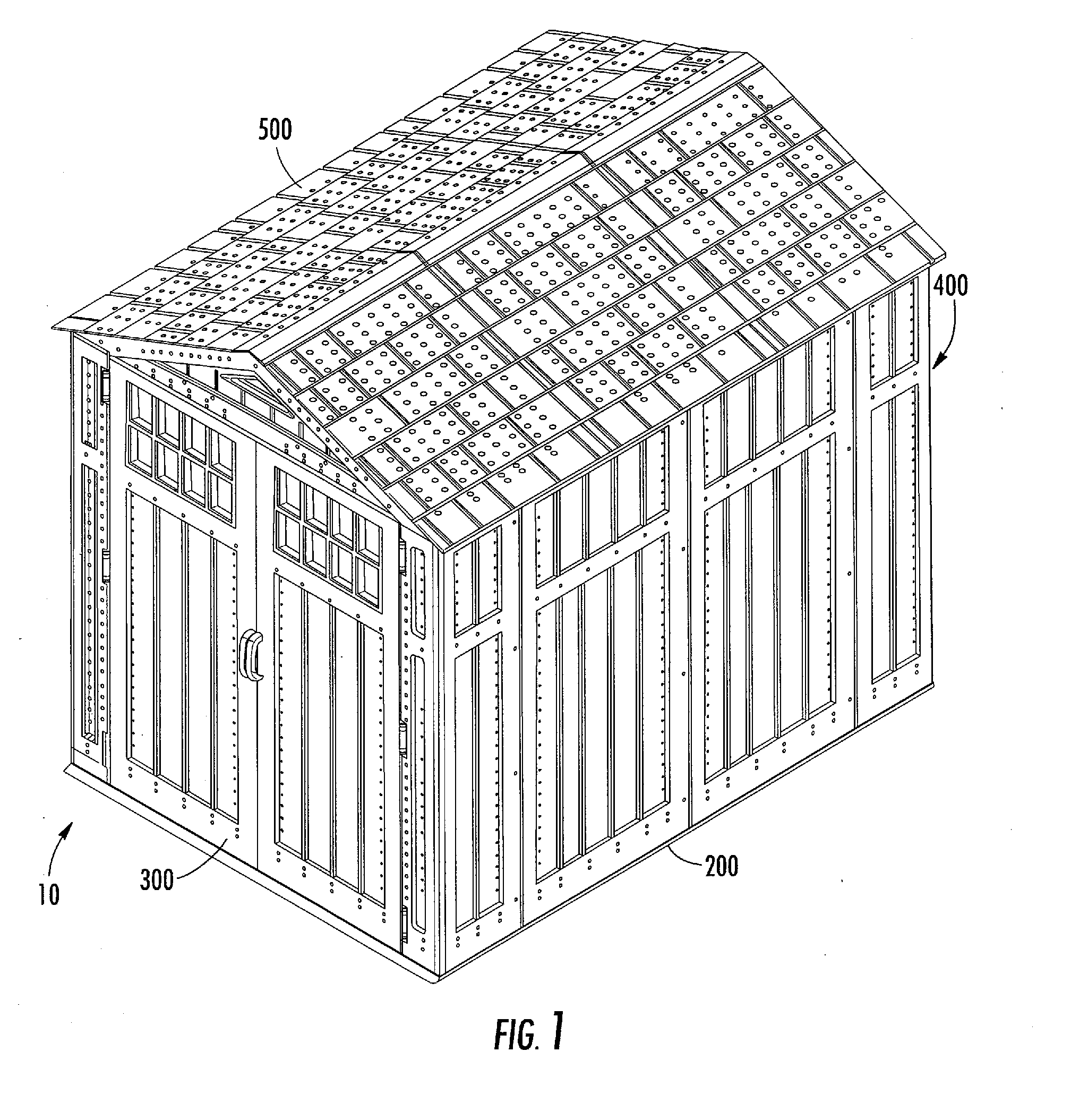 Blow molded modular shed