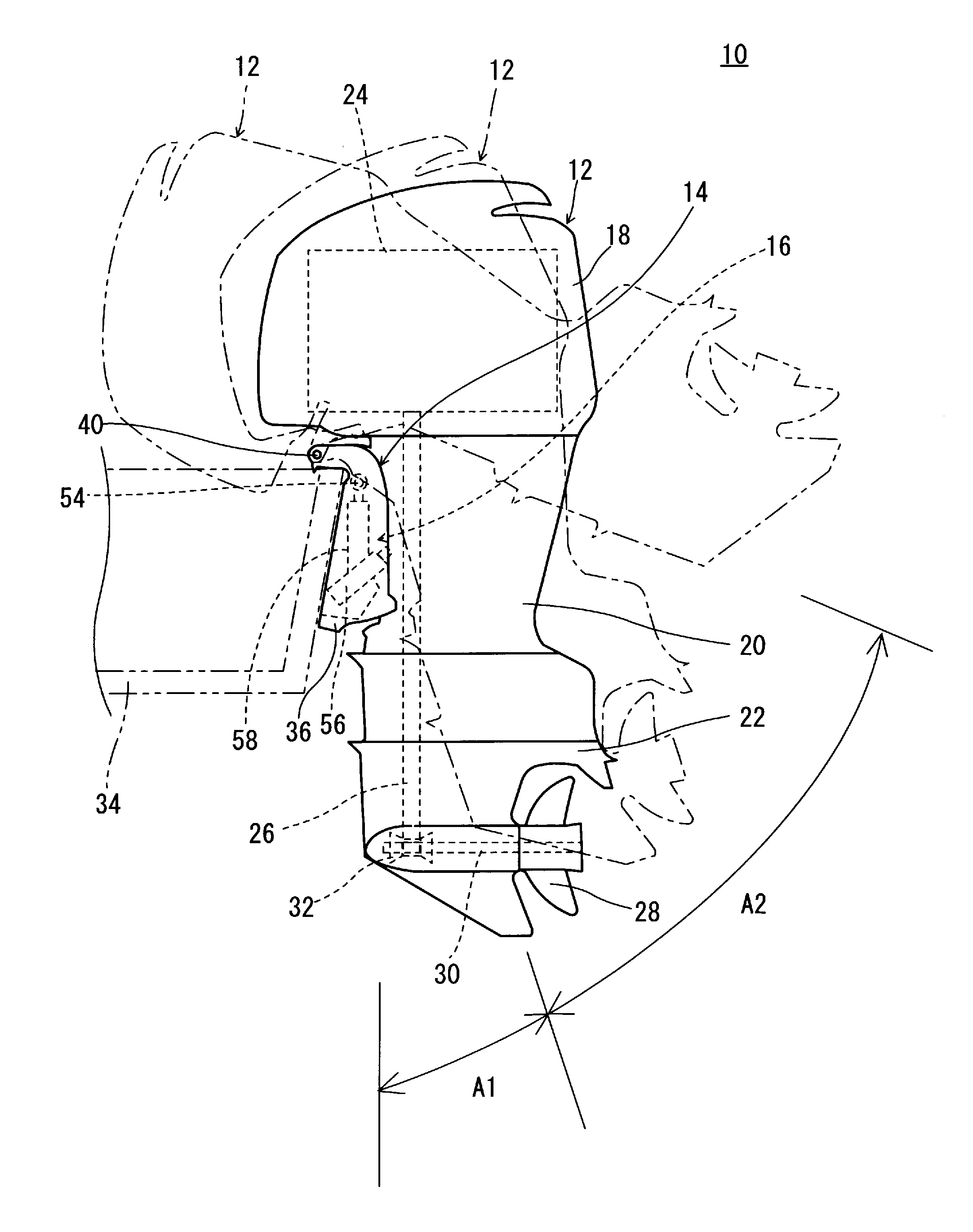 Hydraulic cylinder device and boat propelling apparatus including the same