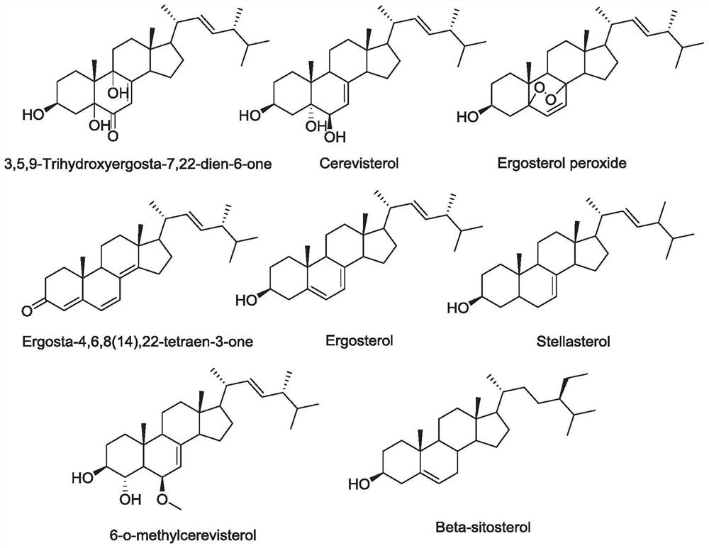 Method for simultaneously detecting eight sterols in lucid ganoderma