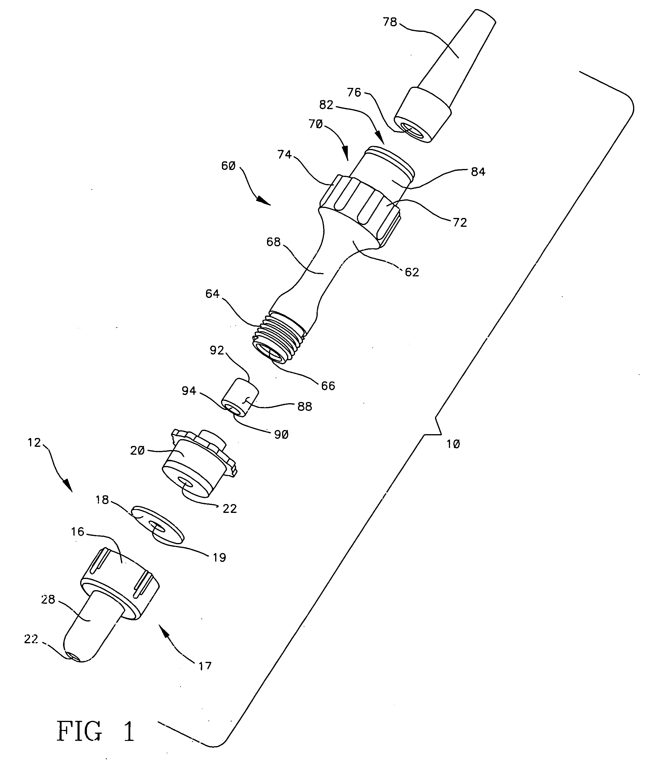 Clamping assembly for limiting the depth of insertion of a respiratory care treatment device