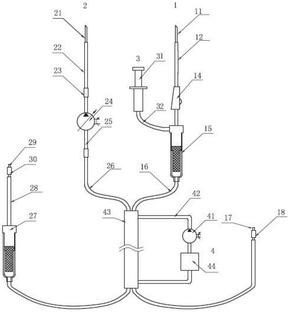 Free skin flap in-vitro distal blood supplying device