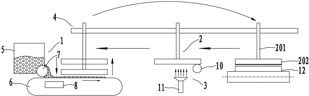 Ceramic laser material distribution method and ceramic laser printing material distribution device