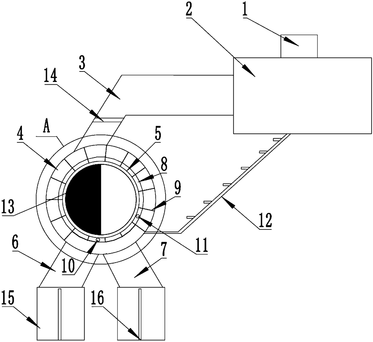 Circuit board smashing recycling device