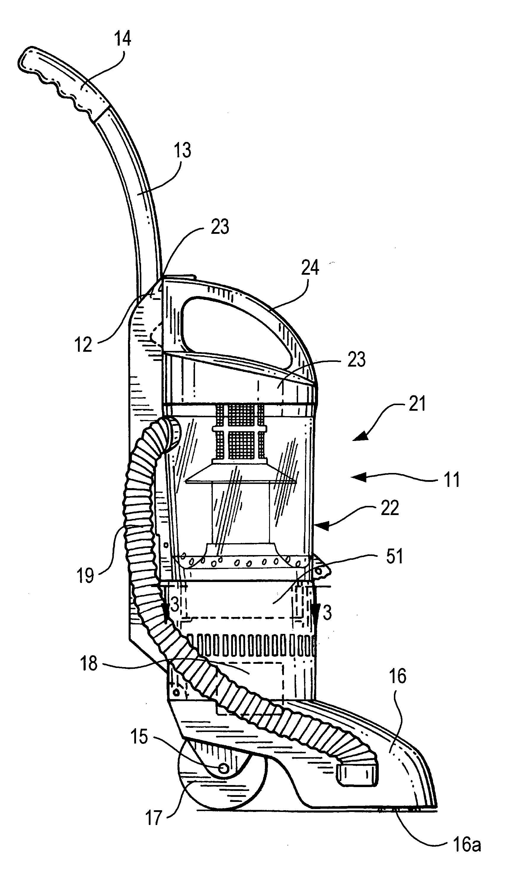 Compact cyclonic bagless vacuum cleaner