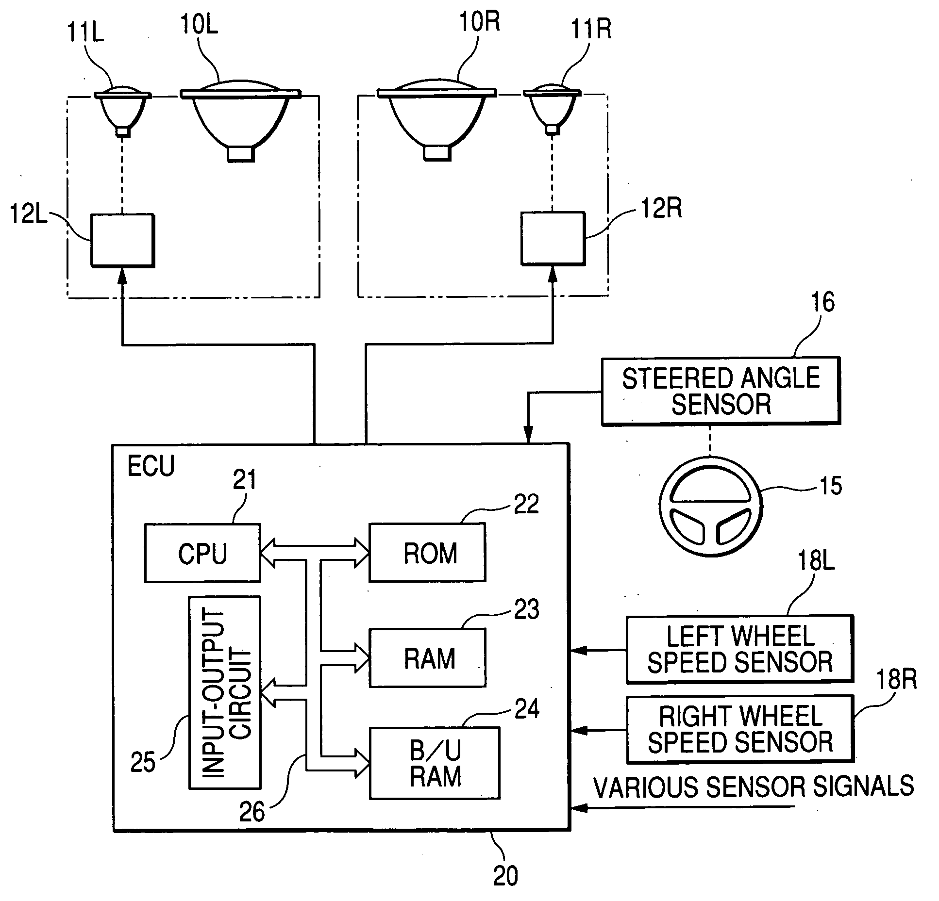 Apparatus for automatically adjusting direction of light axis of vehicle headlight