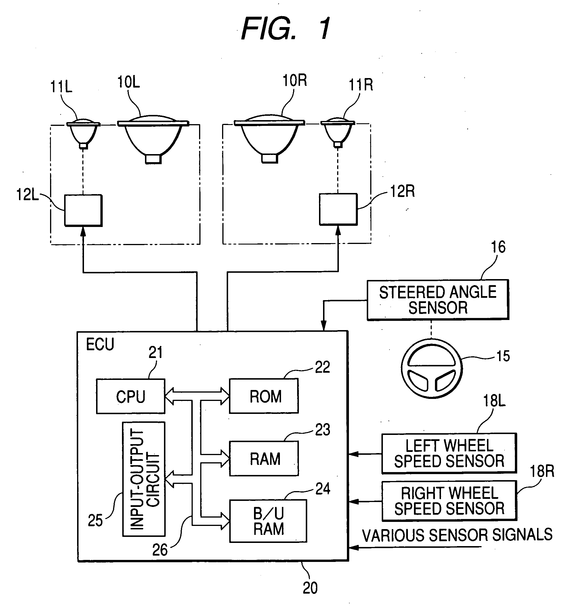 Apparatus for automatically adjusting direction of light axis of vehicle headlight