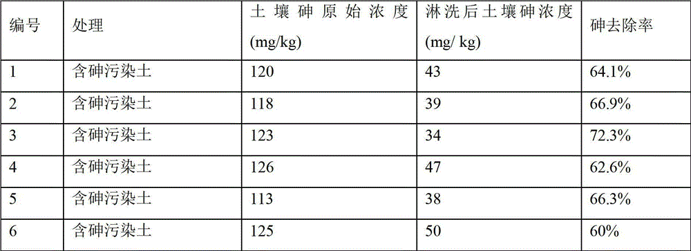 Elution repairing device and repairing method of arsenic polluted soil and wastes