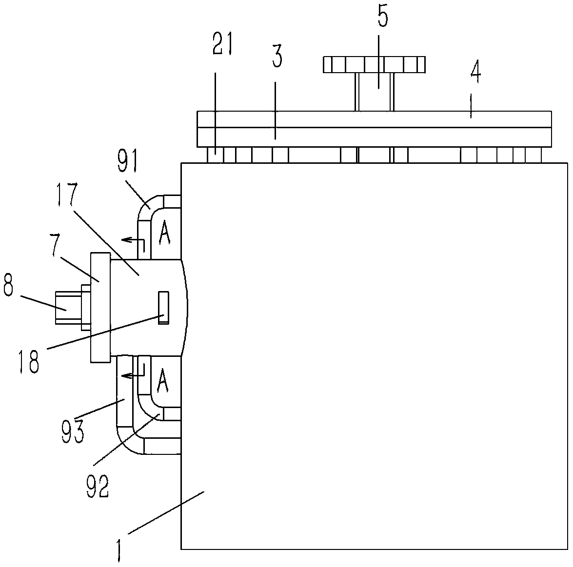 Feed inlet with improved structure on smelting furnace