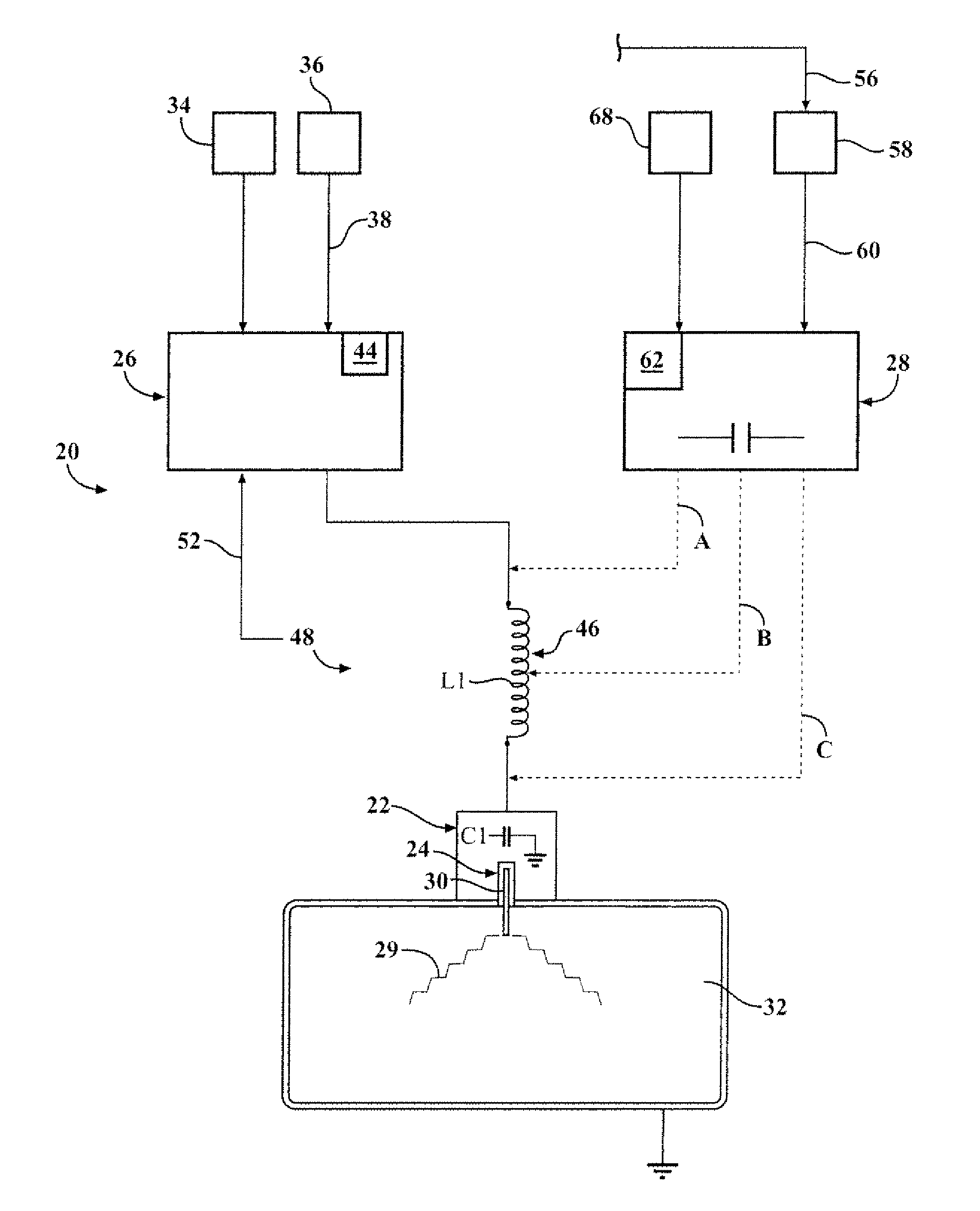 Electrical arrangement of hybrid ignition device