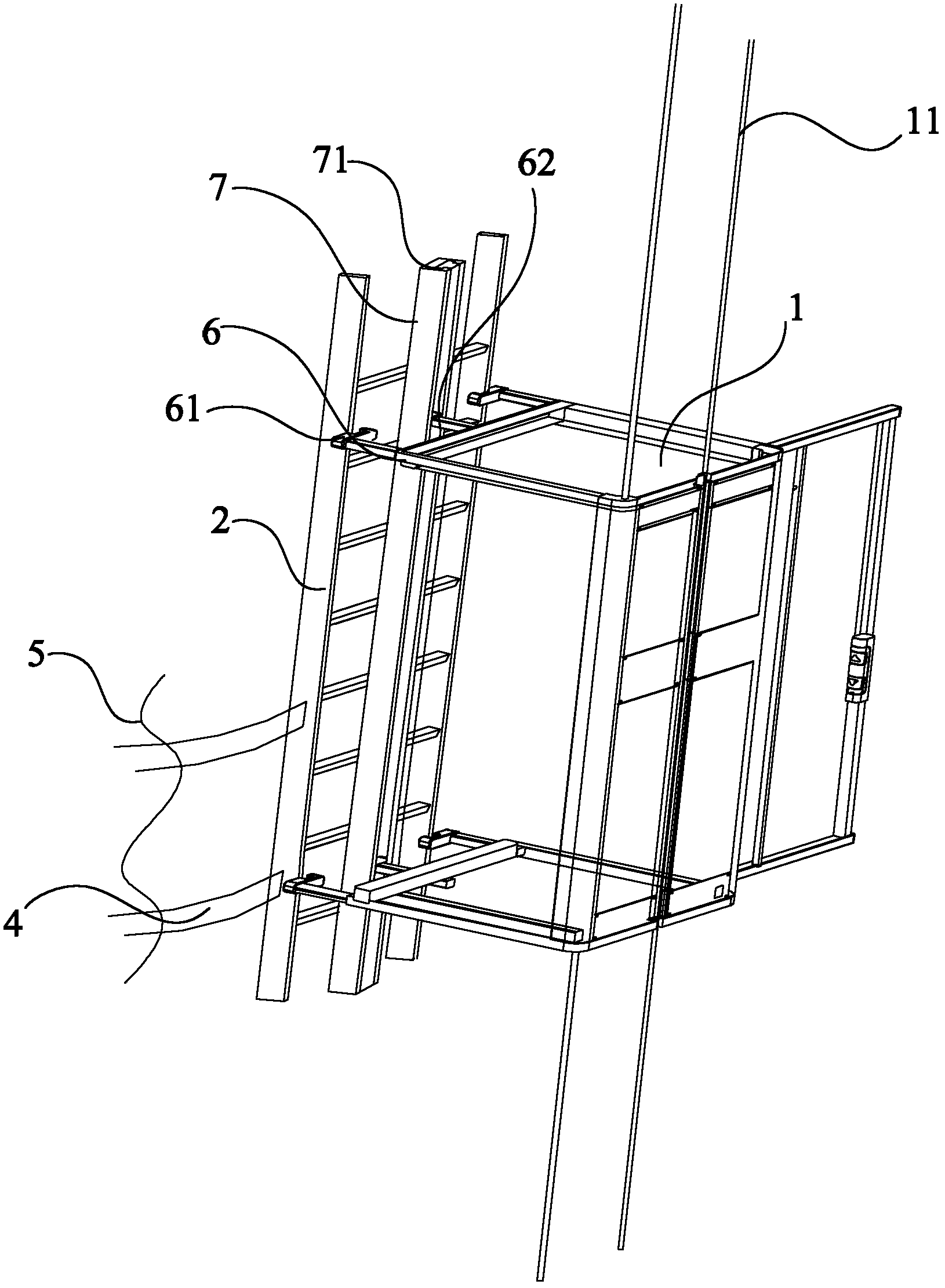 Miniature manned elevator for tower of wind turbine