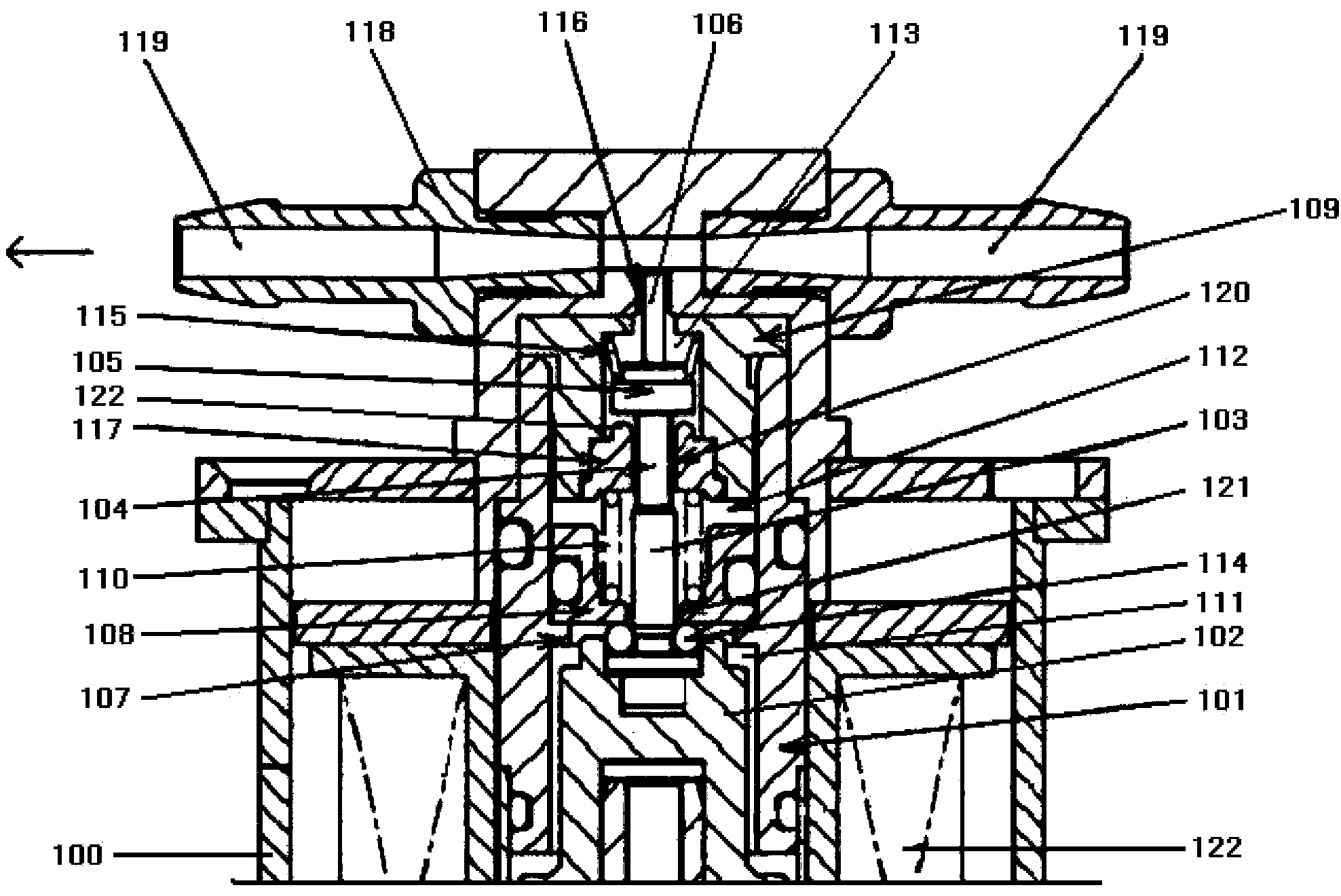 Metering pump liquid release control device of post-processing system for internal combustion engine tail gas purification