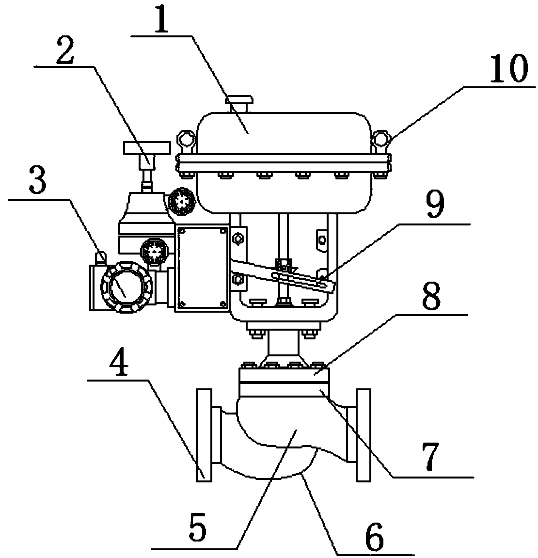 Single-seat vacuum self-standing type adjusting valve