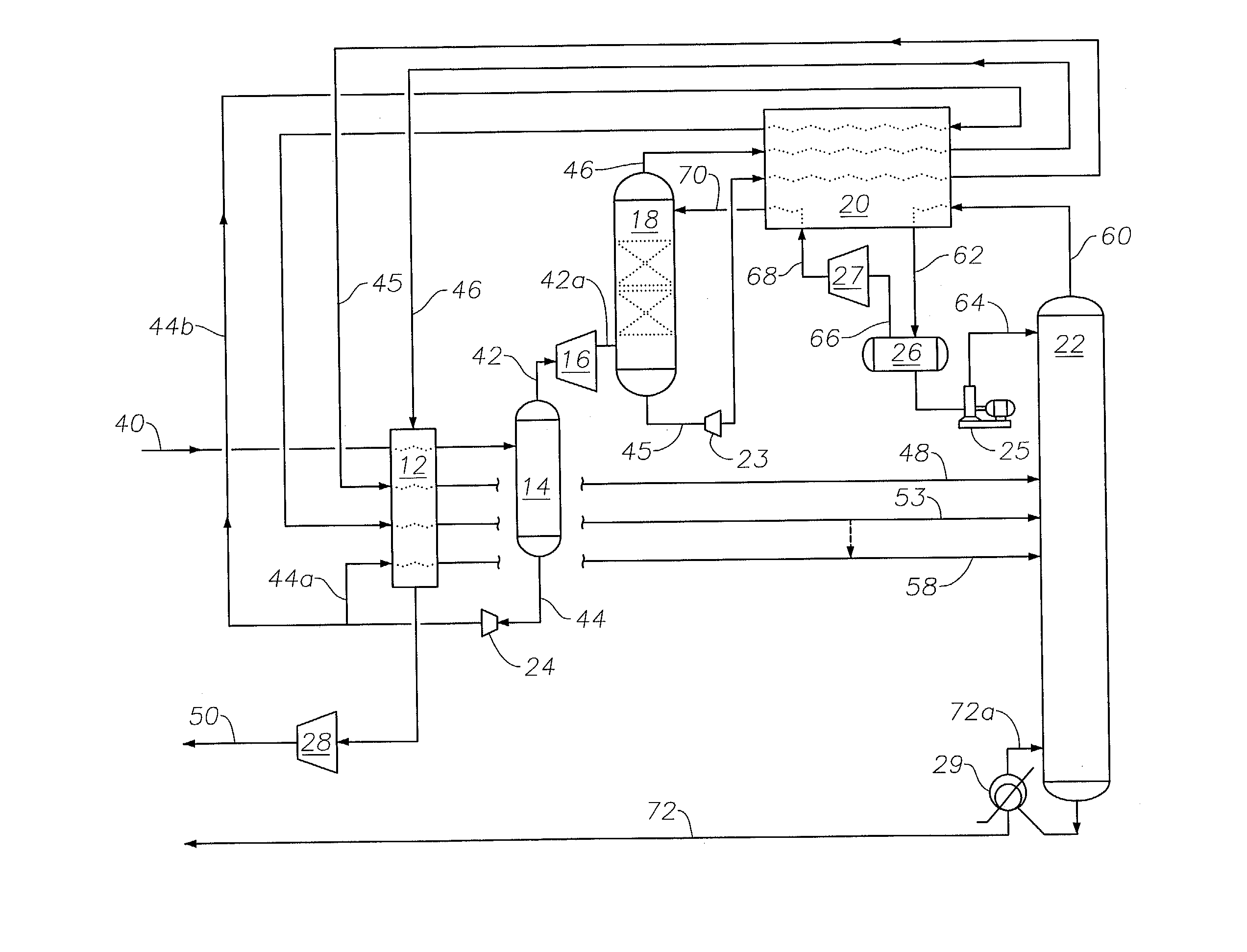 Cryogenic process utilizing high pressure absorber column