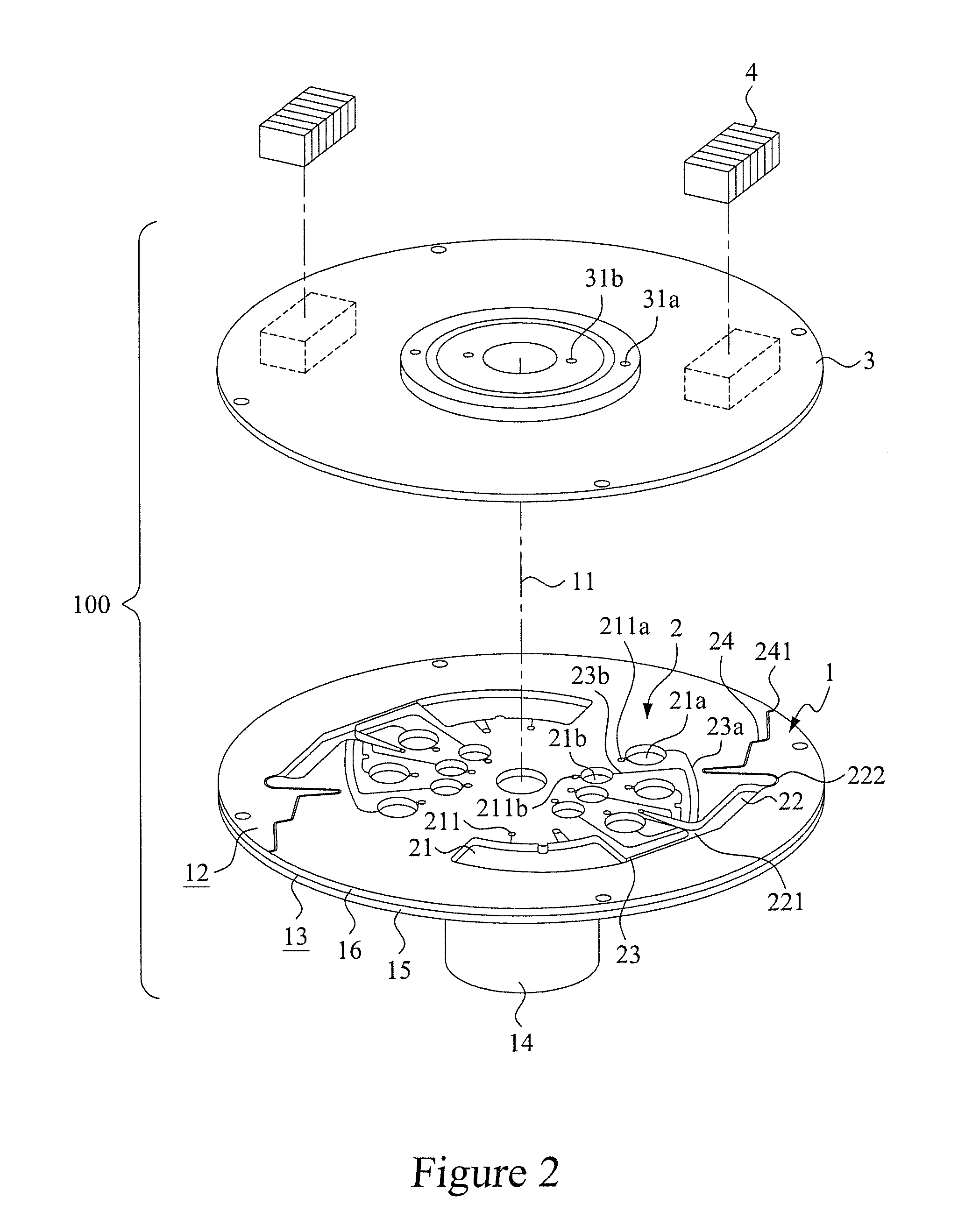 Disk-based fluid sample separation device