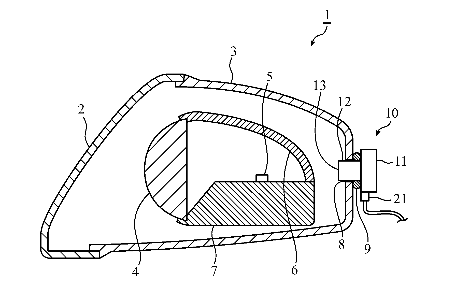 Moisture removal device, lighting device for mounting on vehicle, and light source lighting device