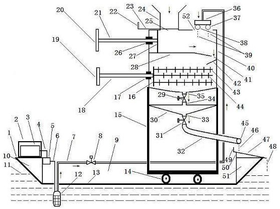 Special bait topdressing machine for clam pond culture