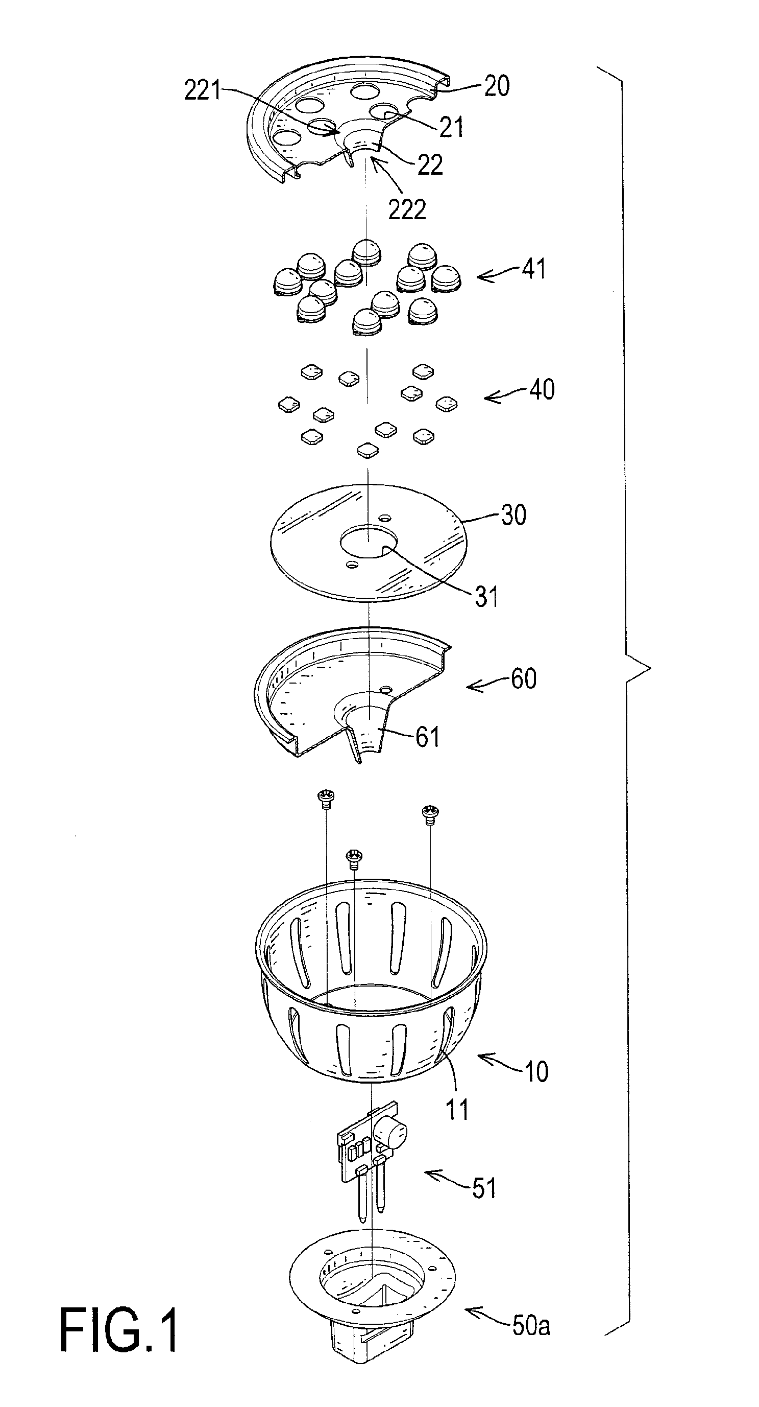 LED lighting device having heat convection and heat conduction effects and heat dissipating assembly therefor