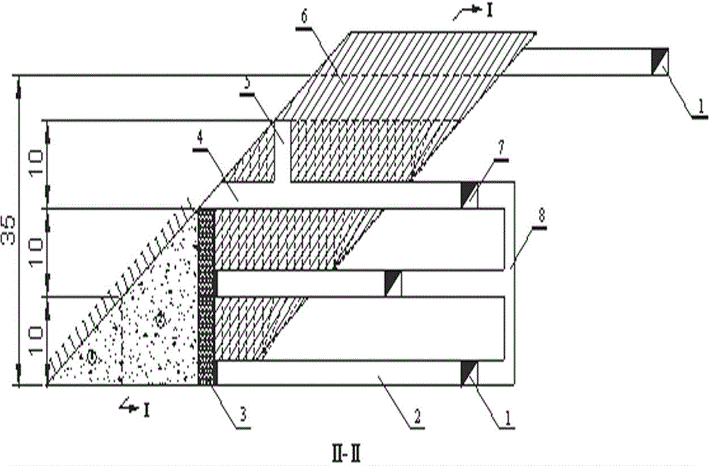 Air column well completion back coming subsequent filling mining method