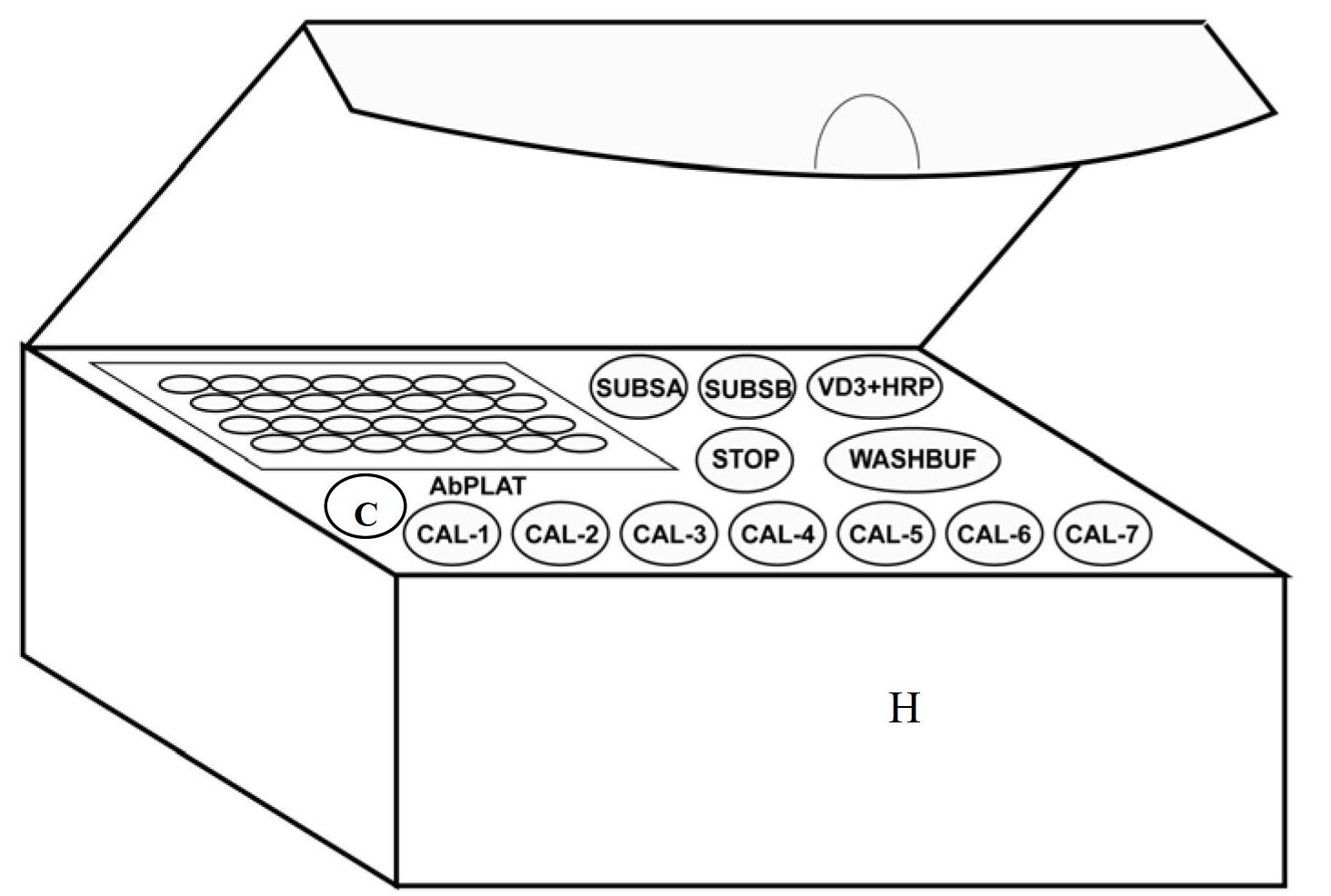 Blood 25-hydroxy vitamin D3 adenocarcinoma assay kit and preparation method thereof