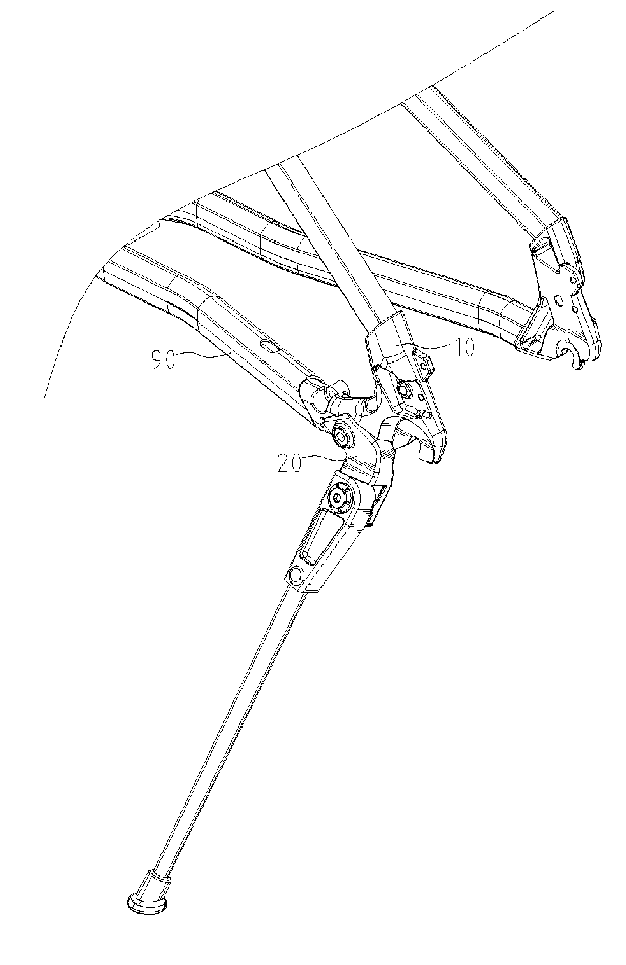 Device for connecting a kickstand to a bicycle