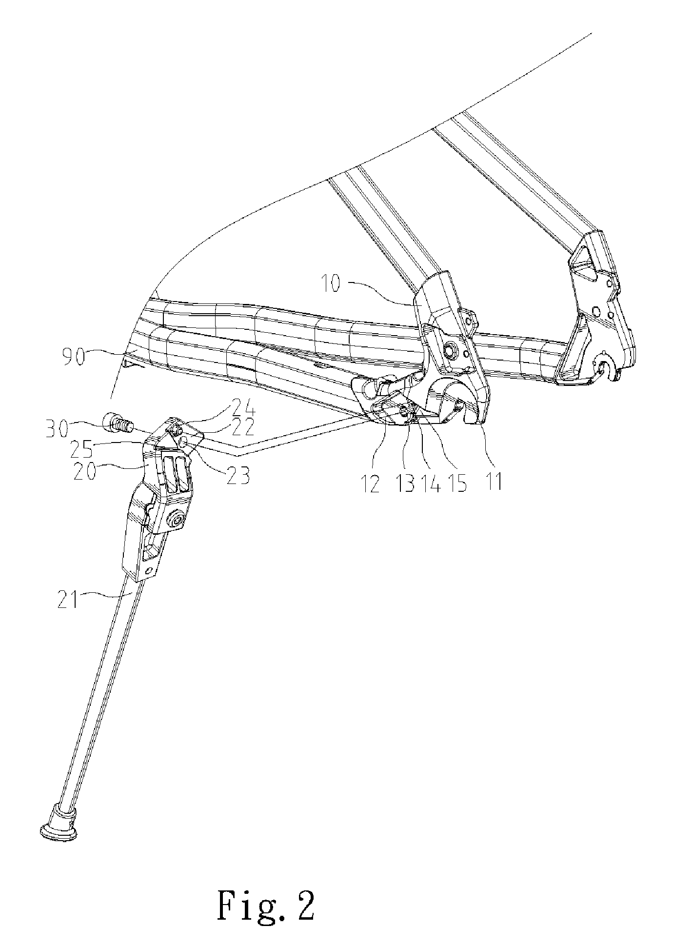 Device for connecting a kickstand to a bicycle