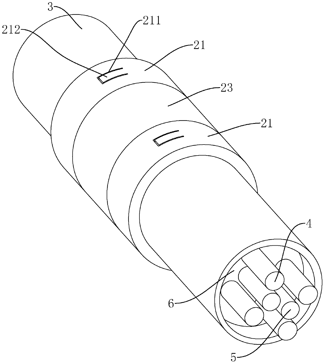 Multifunctional fireproof communication cable and armor layer installation process thereof