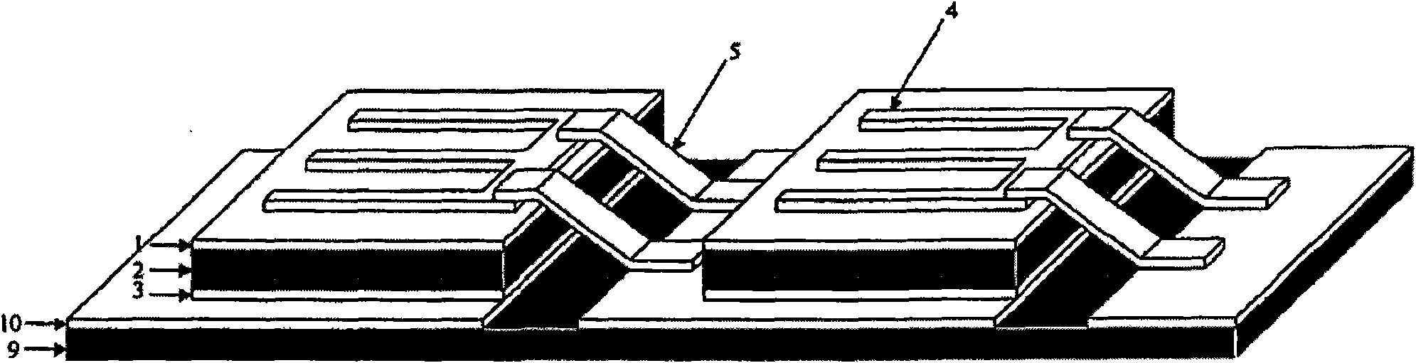 Solar module serially connected in the front