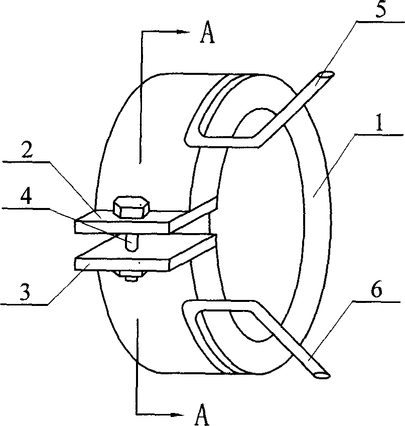 Water cooling jacket for titanium alloy tube ring seam by tungsten argon arc welding and seam following cooling welding method