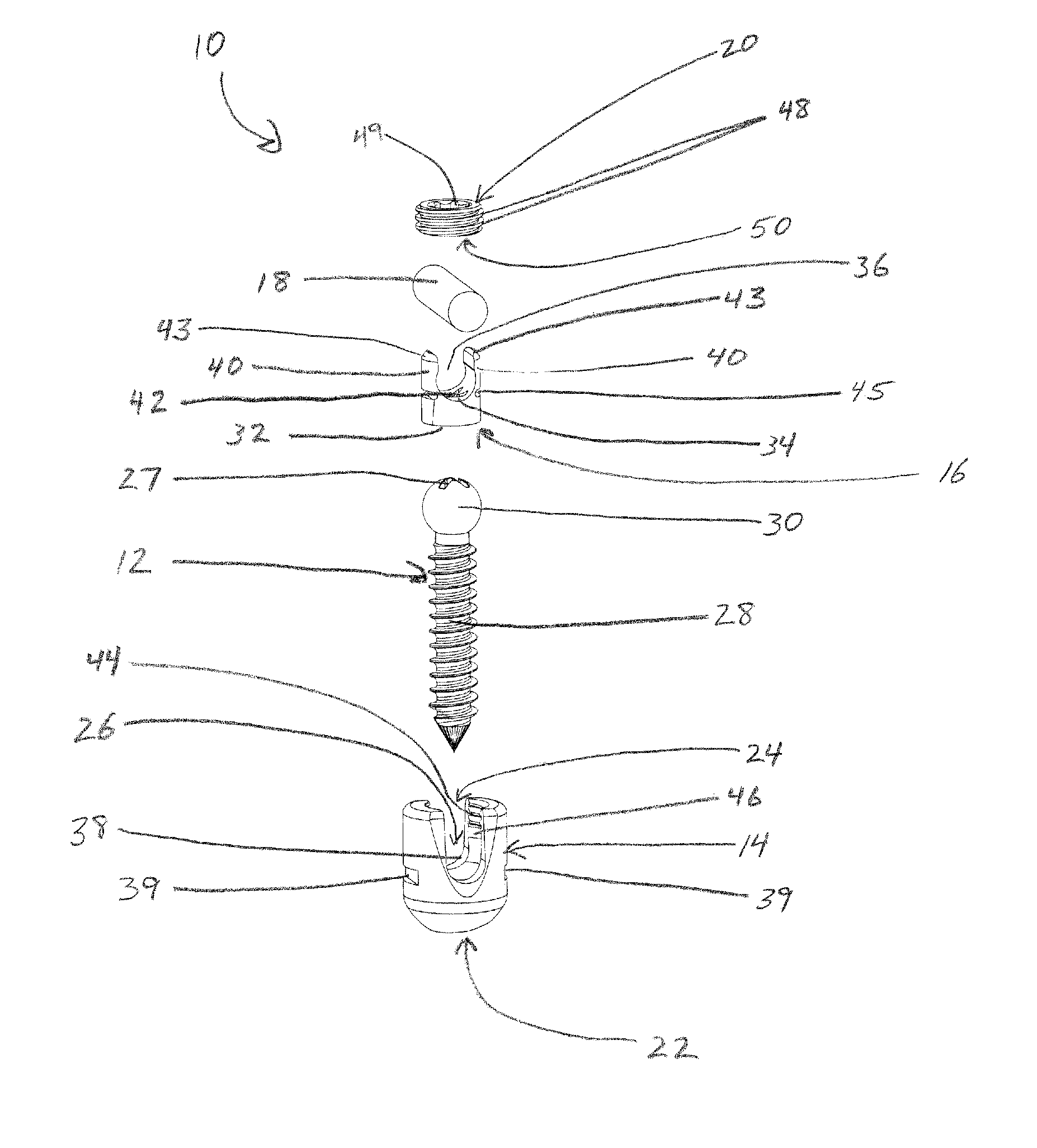 Bone screw and associated assembly and methods of use thereof