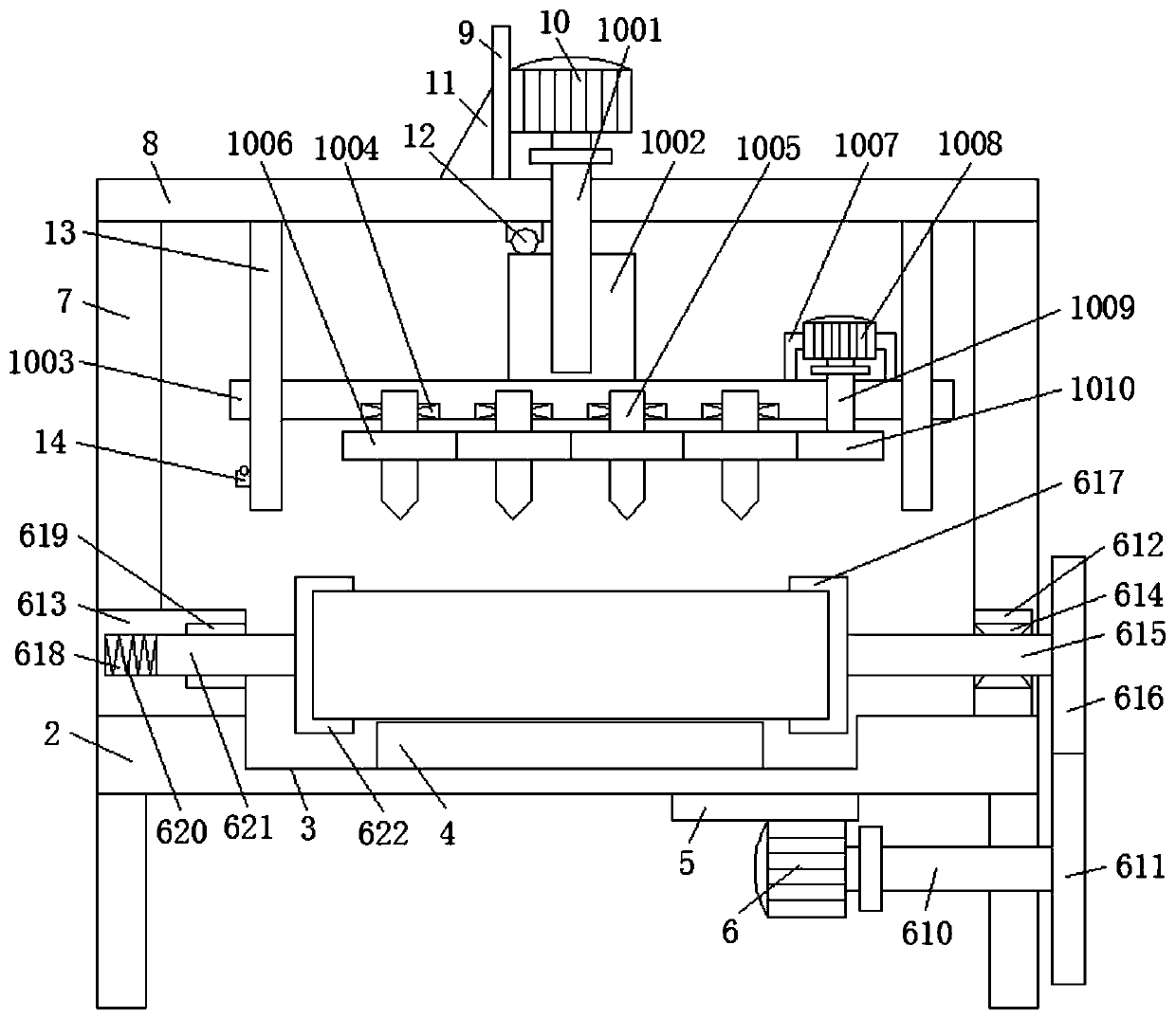 Strain cultivation auto-perforating device for mushroom stick molds