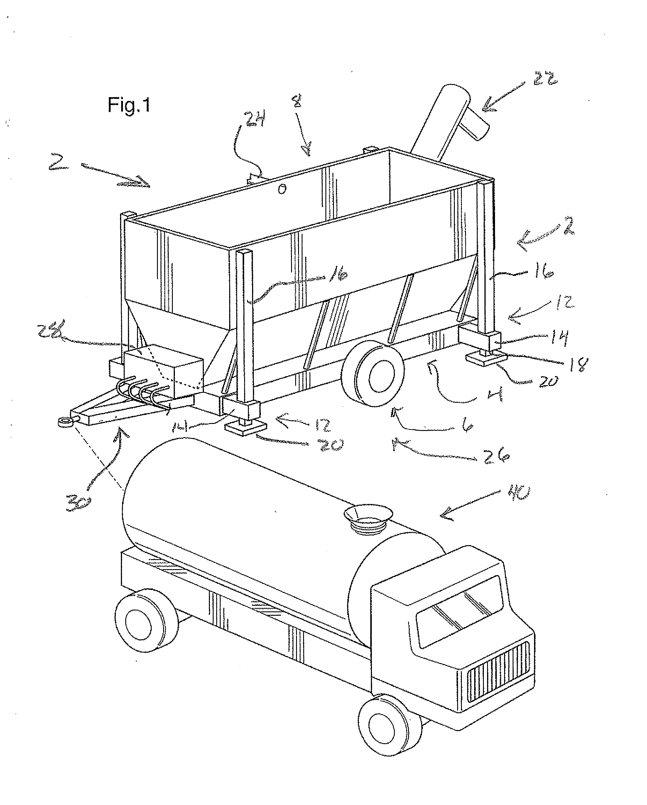 Mobile liquid waste loading system