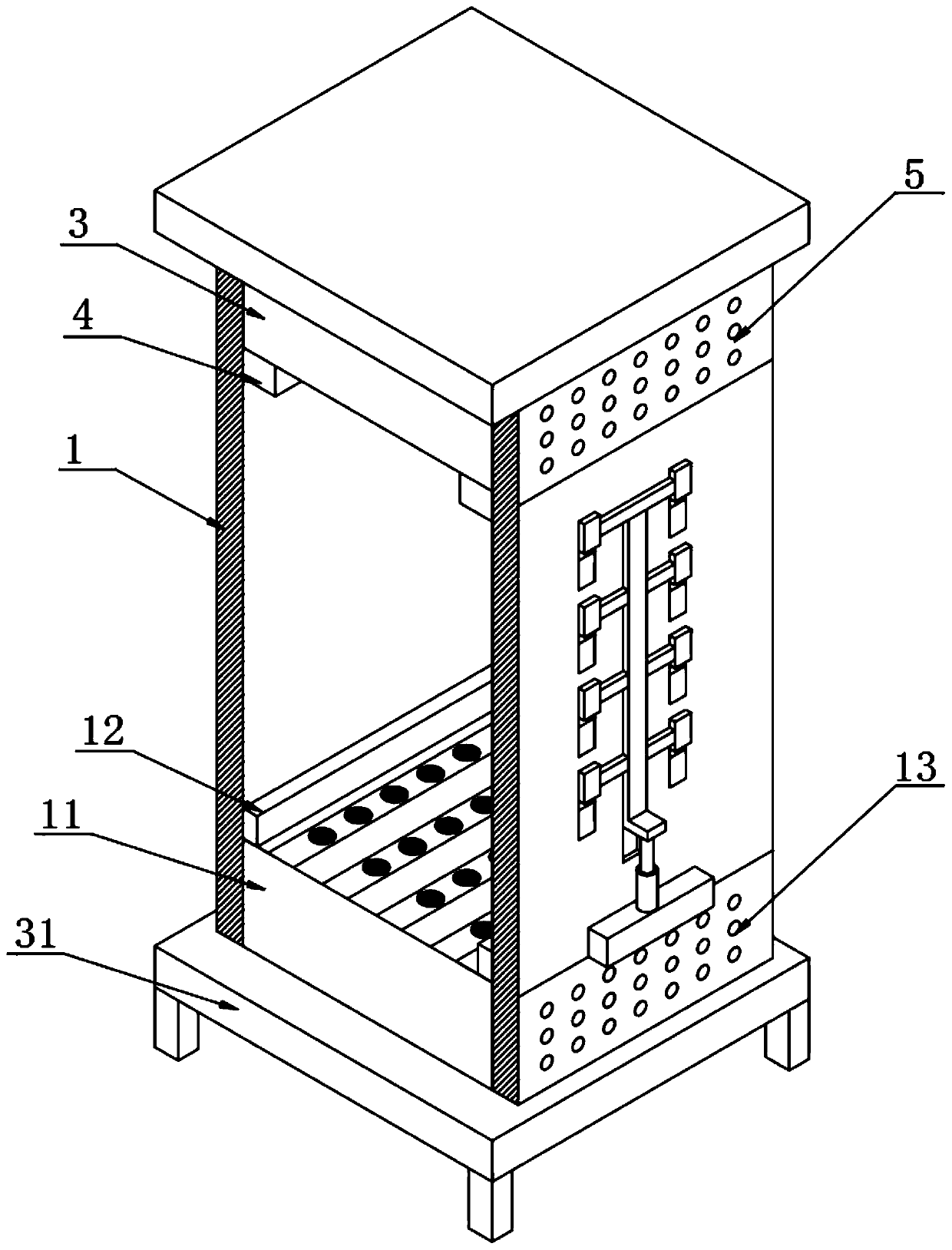 Automatic vibration control cabinet for precast concrete beam