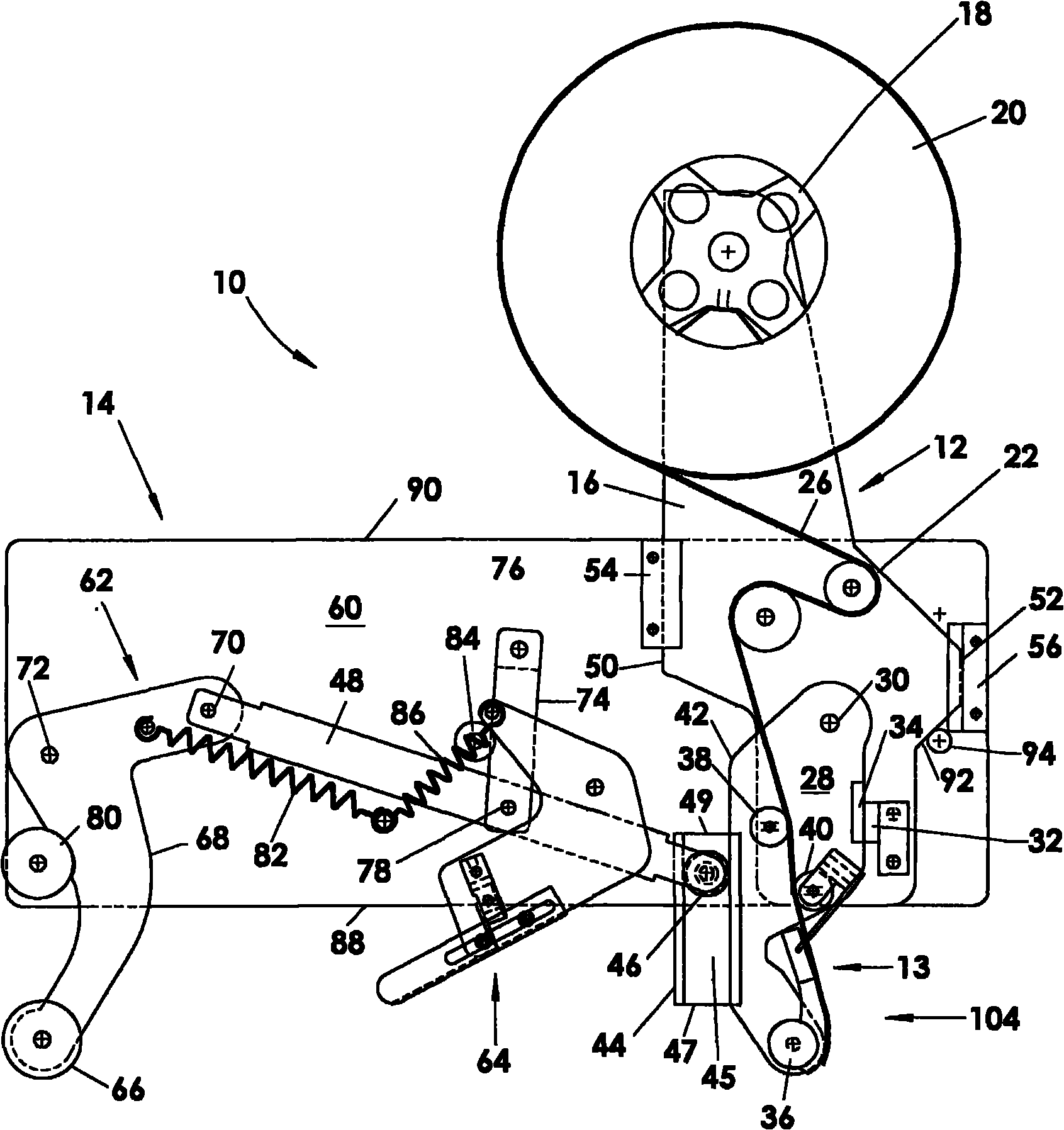 Strip material applicator of case sealer