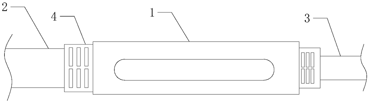 Connecting structure based on PTC carbon heating cable