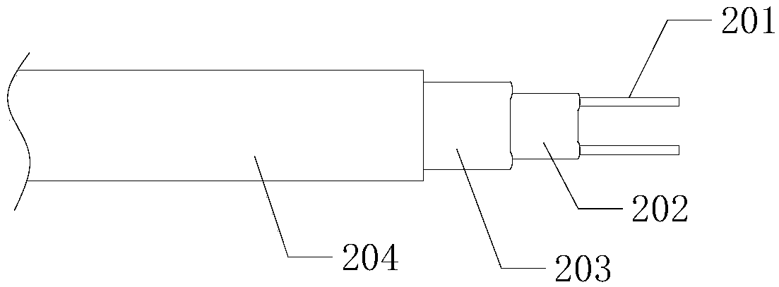 Connecting structure based on PTC carbon heating cable