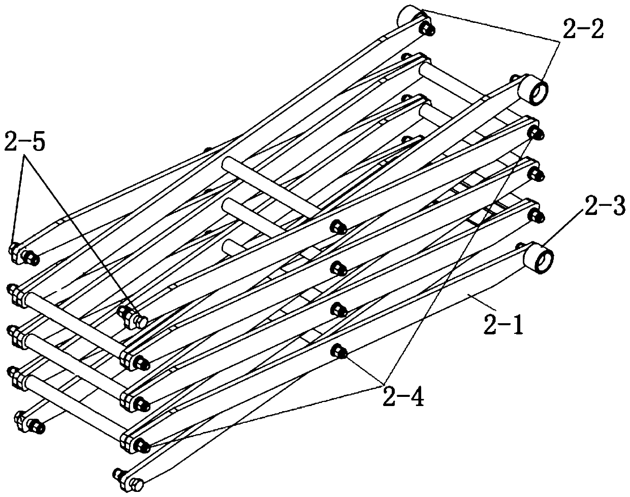 Scissor type lifting device for fan