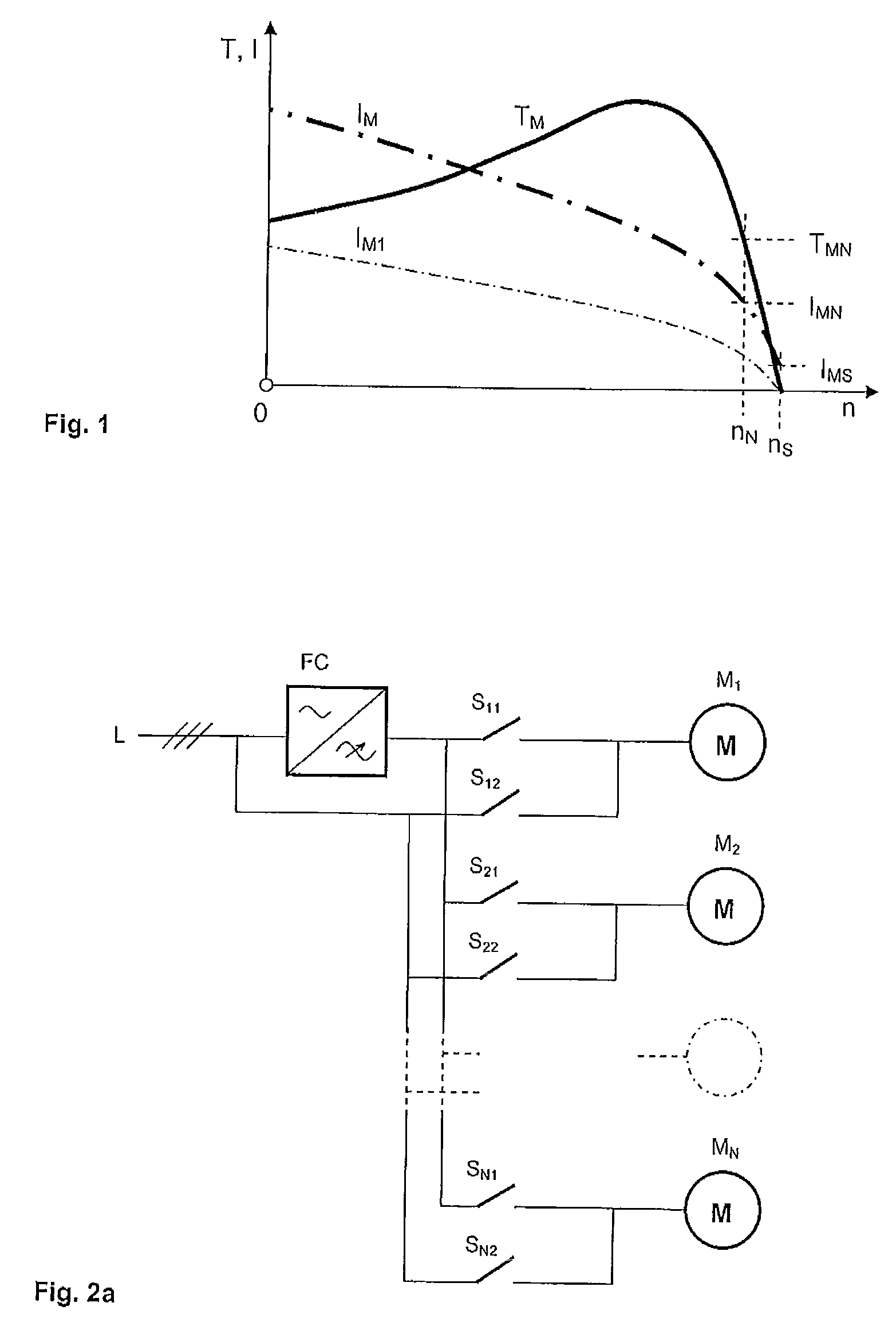 Connection of an electric motor to a supply network