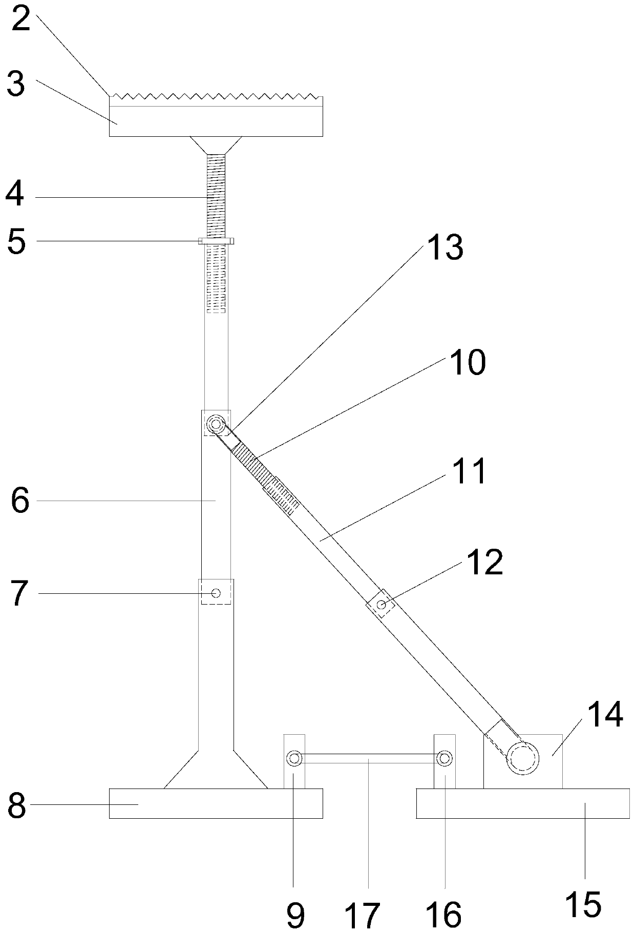 Prefabricated beam component adjustable supporting system and application method thereof