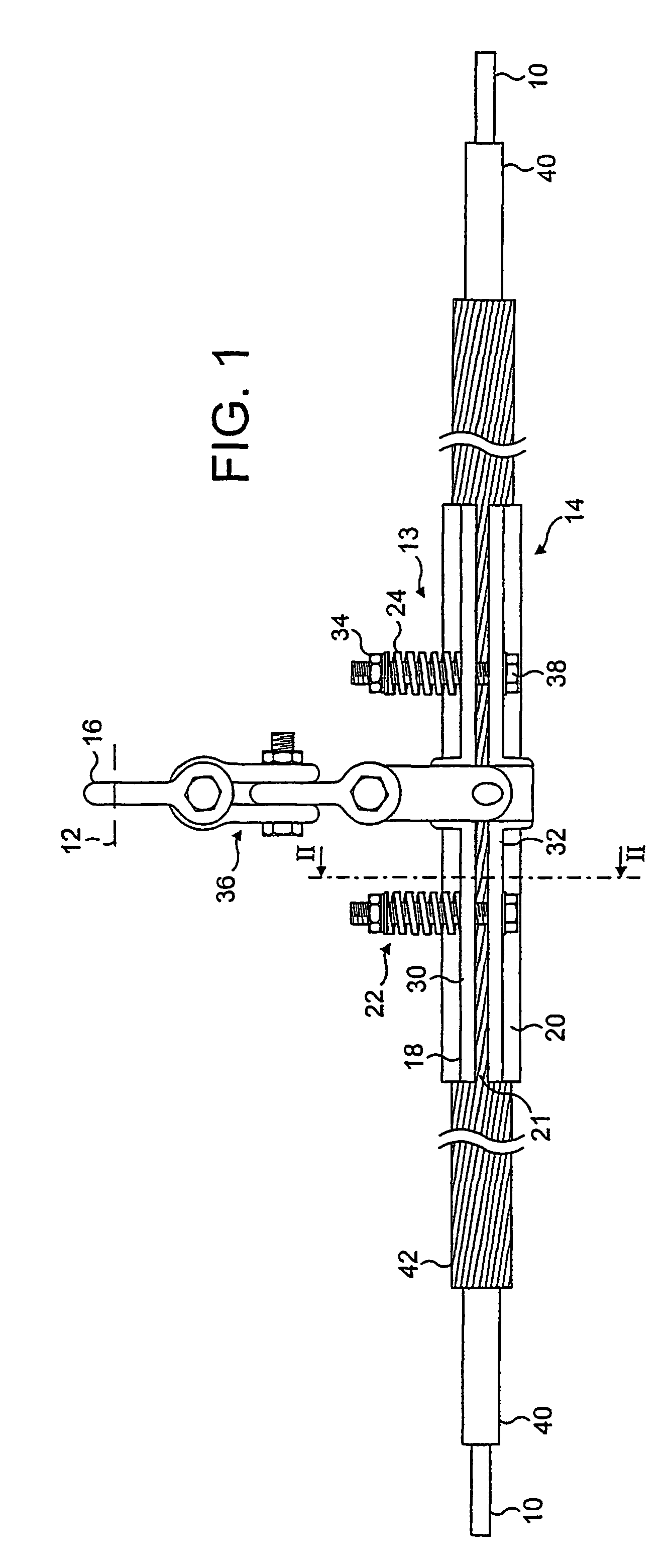 Aerial cable installation and aerial cable suspension device therefor