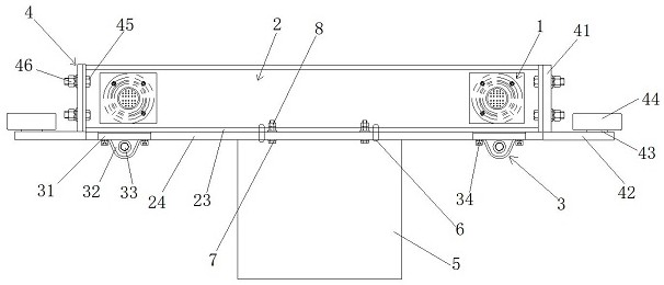 Double-driving-wheel anti-deviation ultra-low type end beam structure suspension crane