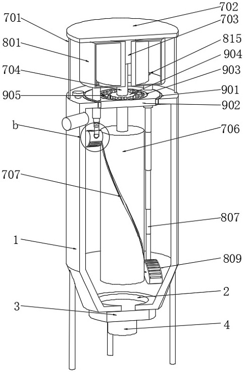 Quantitative proportioning and stirring device for lubricating rubber cement