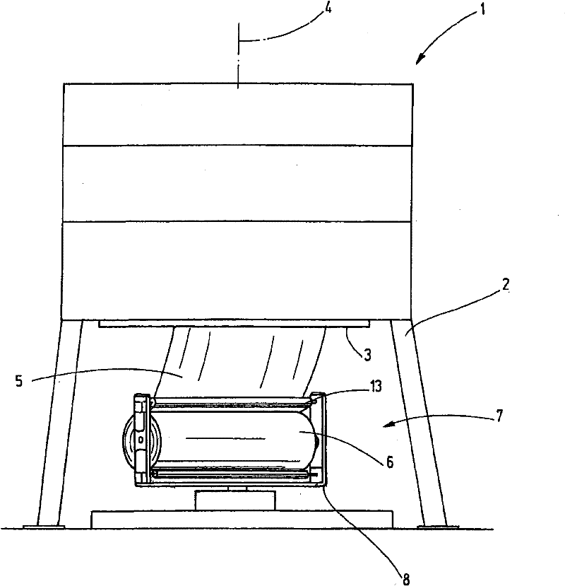 Fabric draw-off device