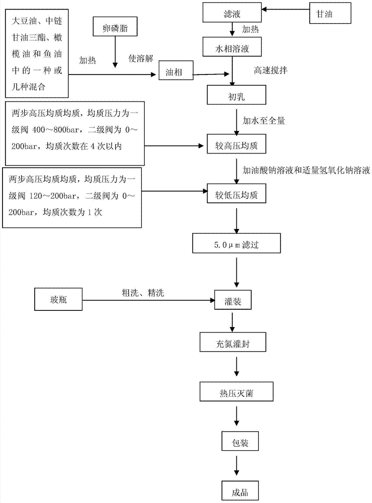 A kind of fat emulsion injection and preparation method thereof