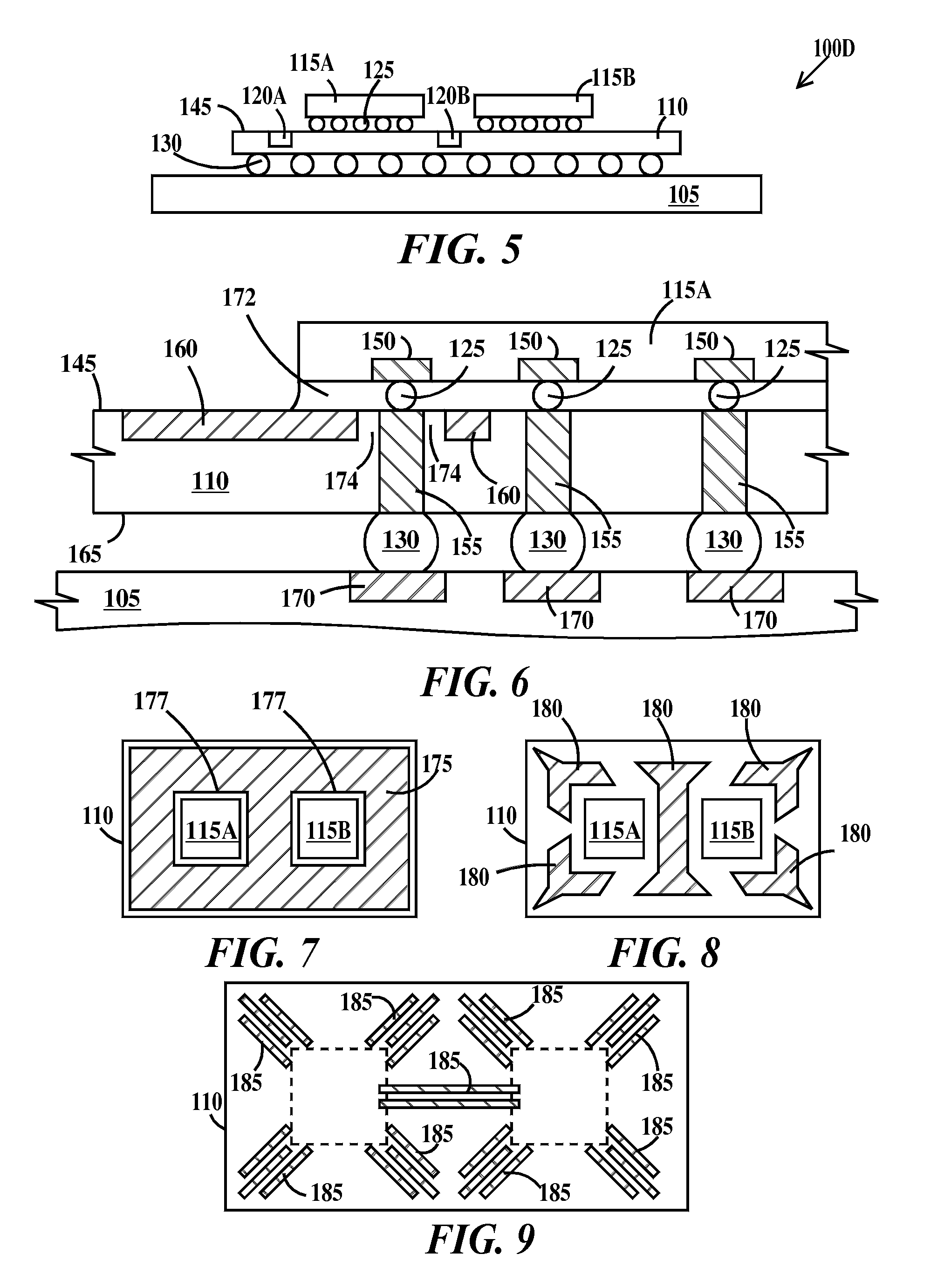 Stress relief structures for silicon interposers