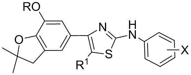 Application of 4-(benzofuran-5-yl)-2-phenzyl aminothiazole as bactericide