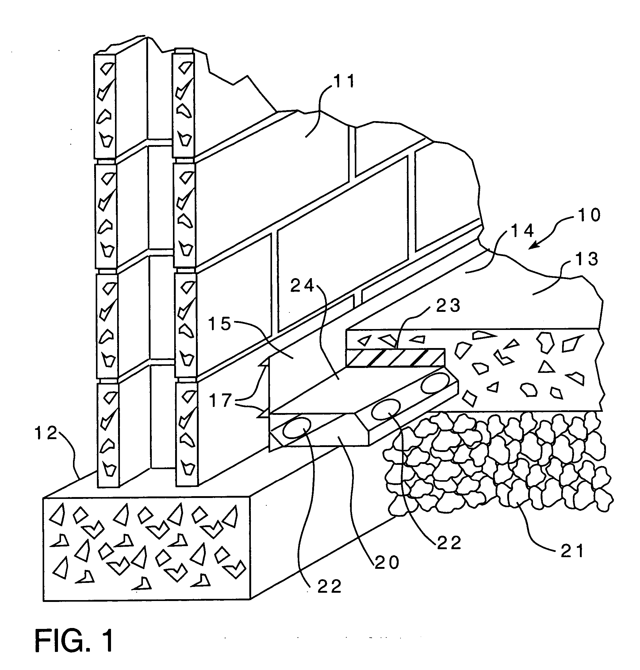 Basement water drainage system